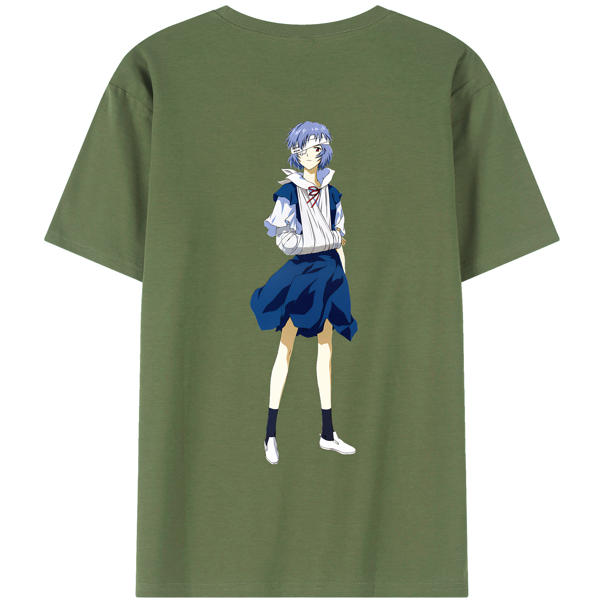 （画像用） EVA 新世紀エヴァンゲリオン 綿100％ メンズ半袖Tシャツ（バックプリント） 通気性